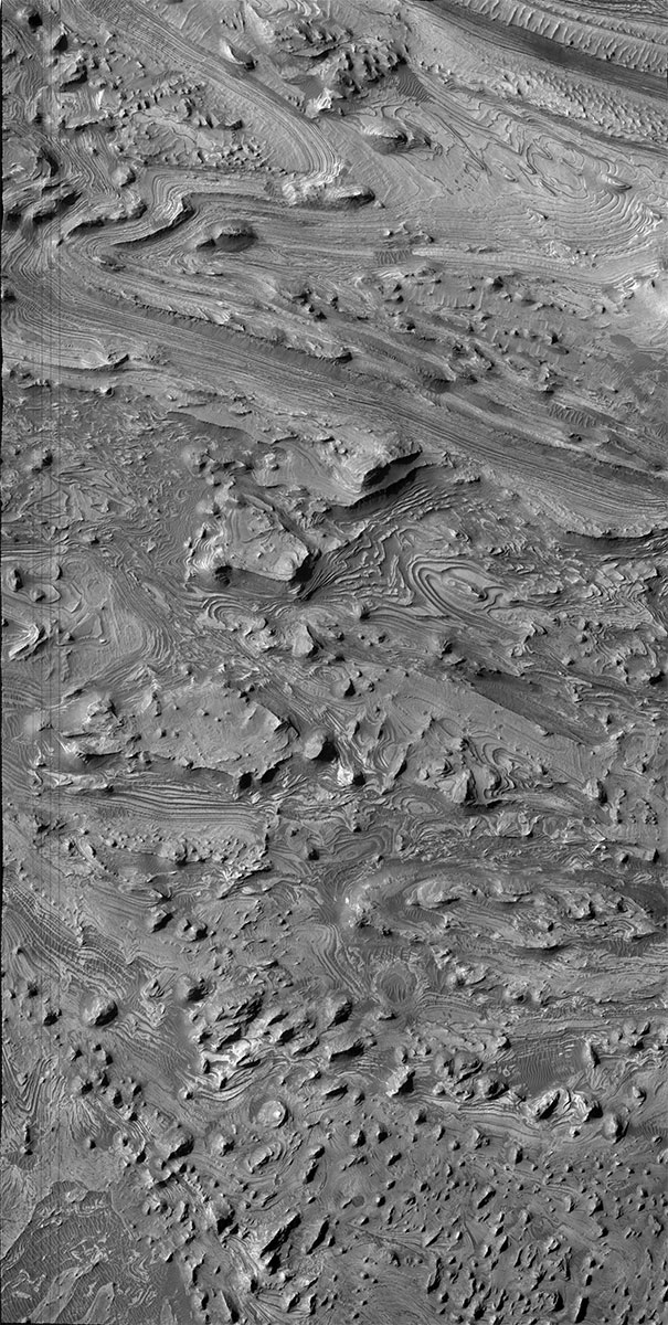 Layered Rock Outcrops in Southwest Candor Chasma